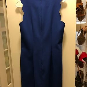 J. Crew blue scallop shift dress